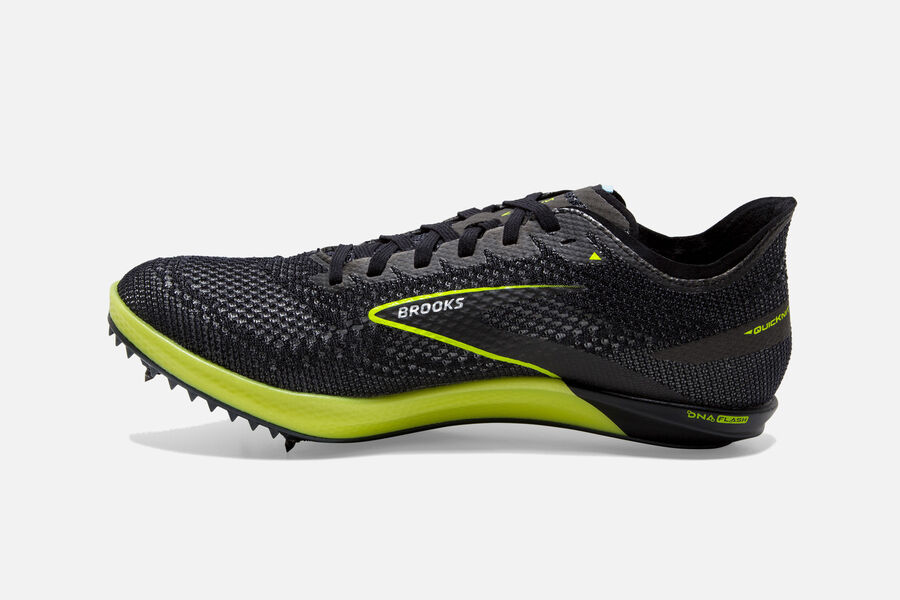 Brooks Wire v7 Spikes Shoes Mens - Black/Green - ERLXD-3948